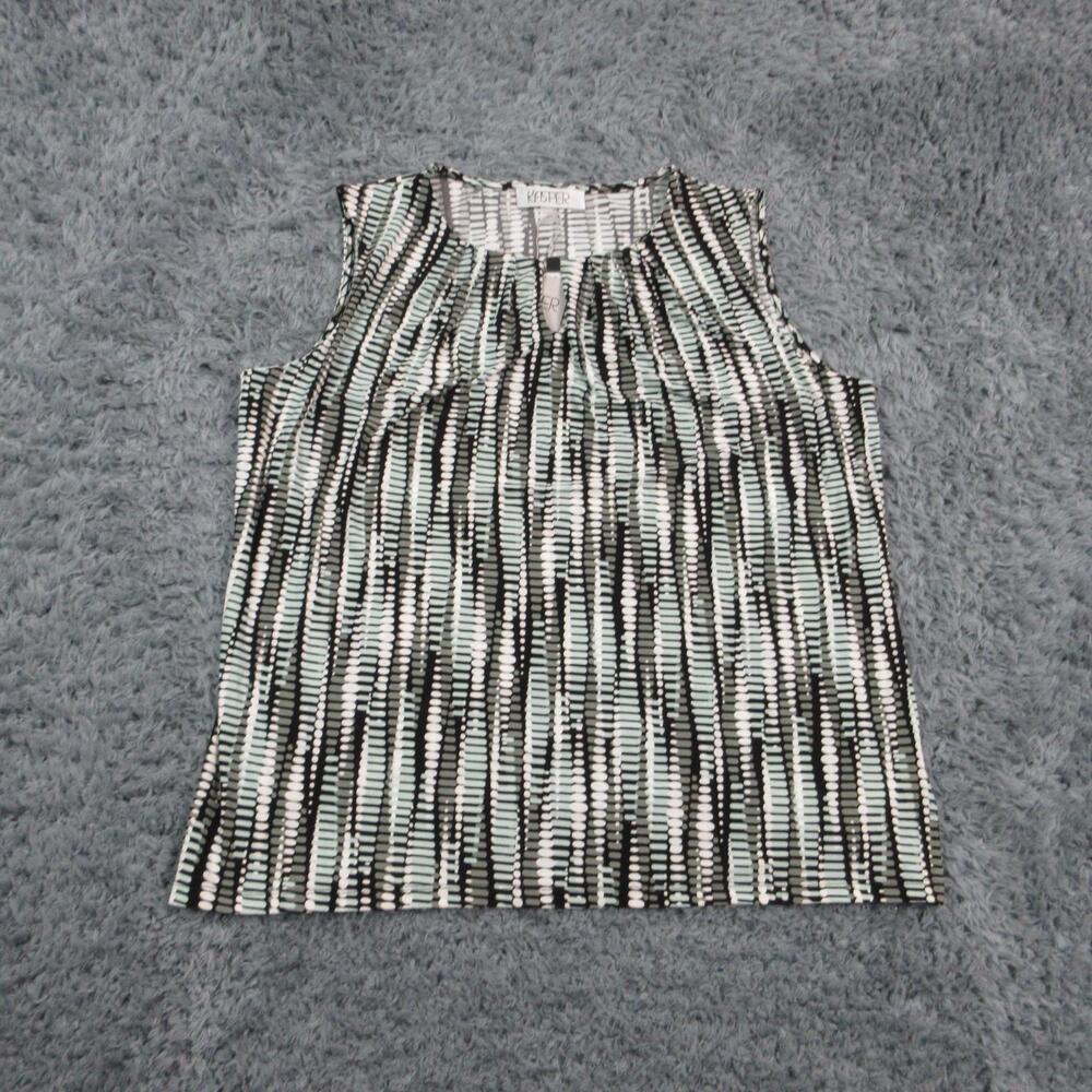 Kasper Blouse Shirt Womens XL Multicolor Stripe Sleeveless Scoop Neck Top NWT